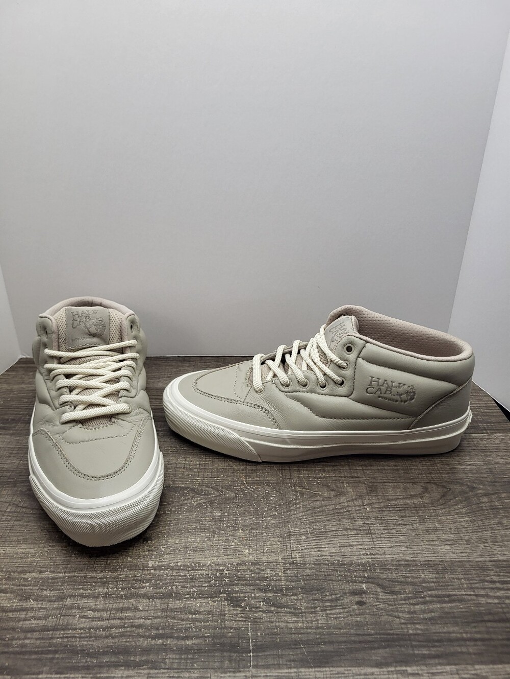 Vans Half Cab Foam Pack OTW Warm Grey Mens Size 9 Leather New